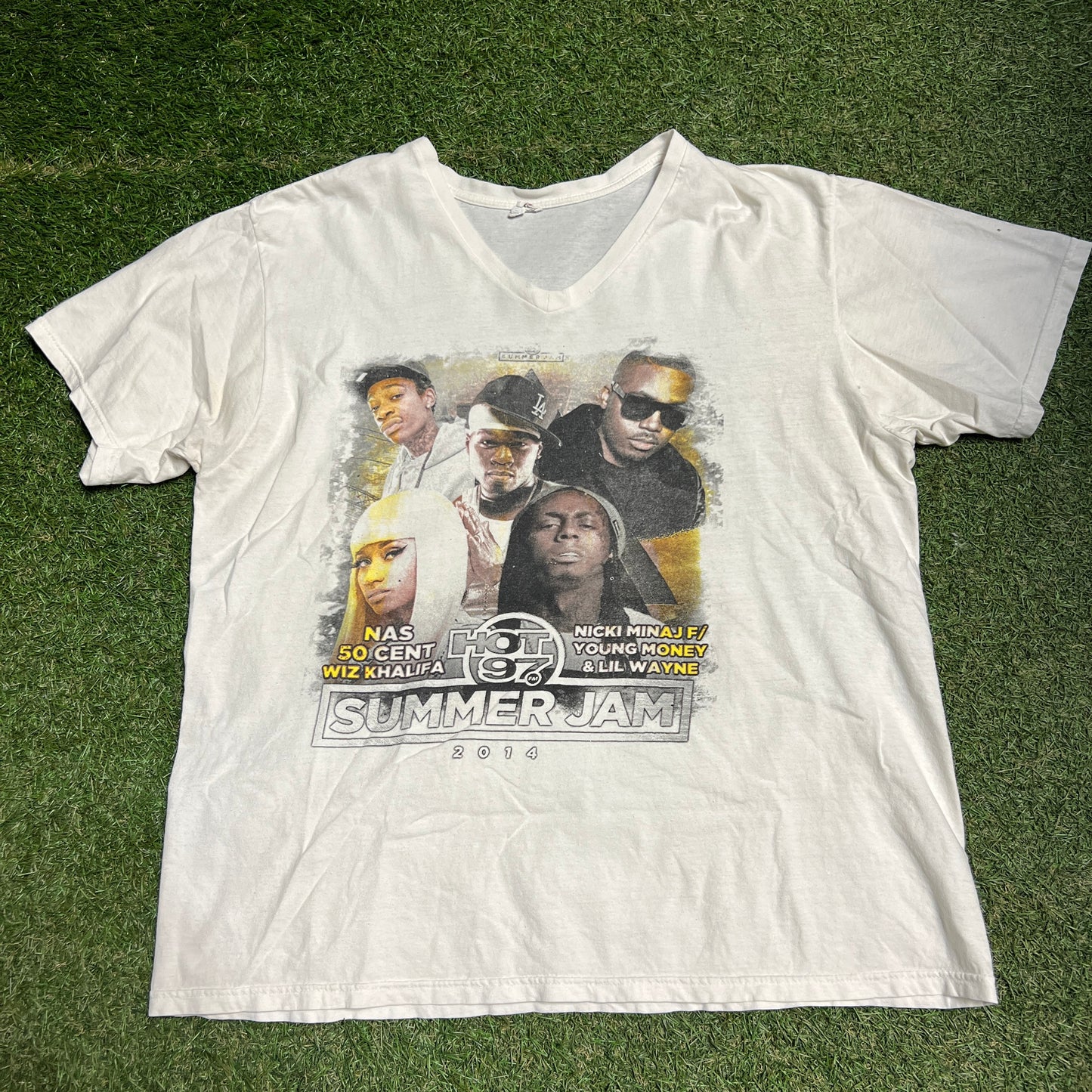 Hot 97 Summer Jam 2014 White Tee Size XL USED v3668