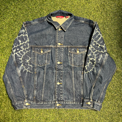 Supreme Dyed Logo Indigo Denim Jacket Size XL NEW x11422