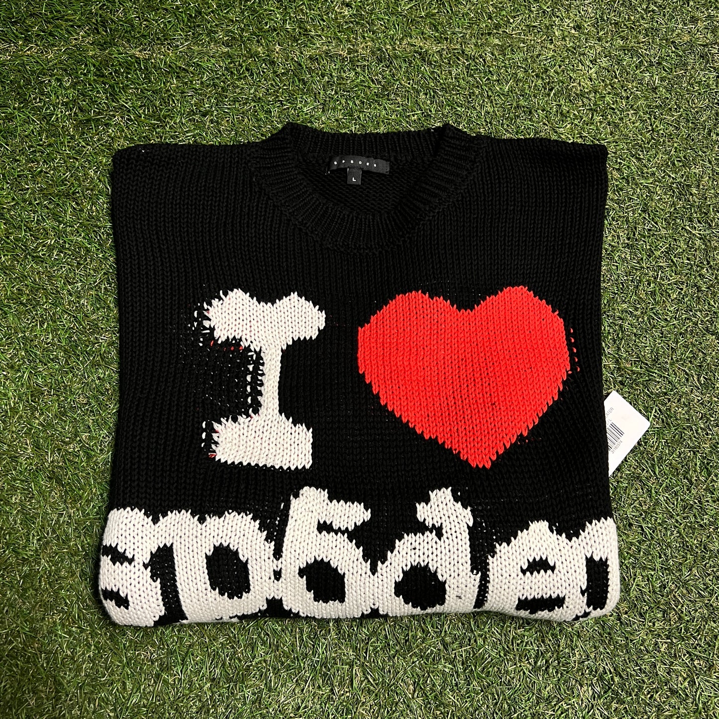 Sp5der I Heart Souvenir Sweater Black Size XL NEW x12343