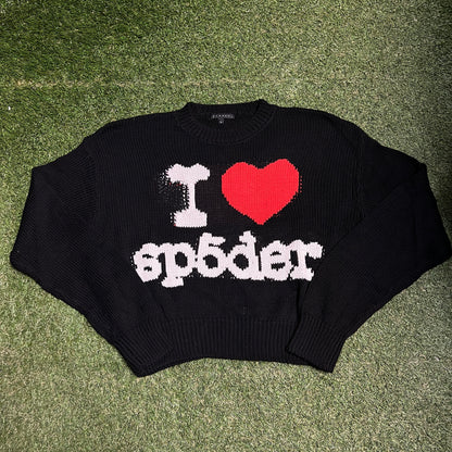 Sp5der I Heart Souvenir Sweater Black Size XL NEW x12343