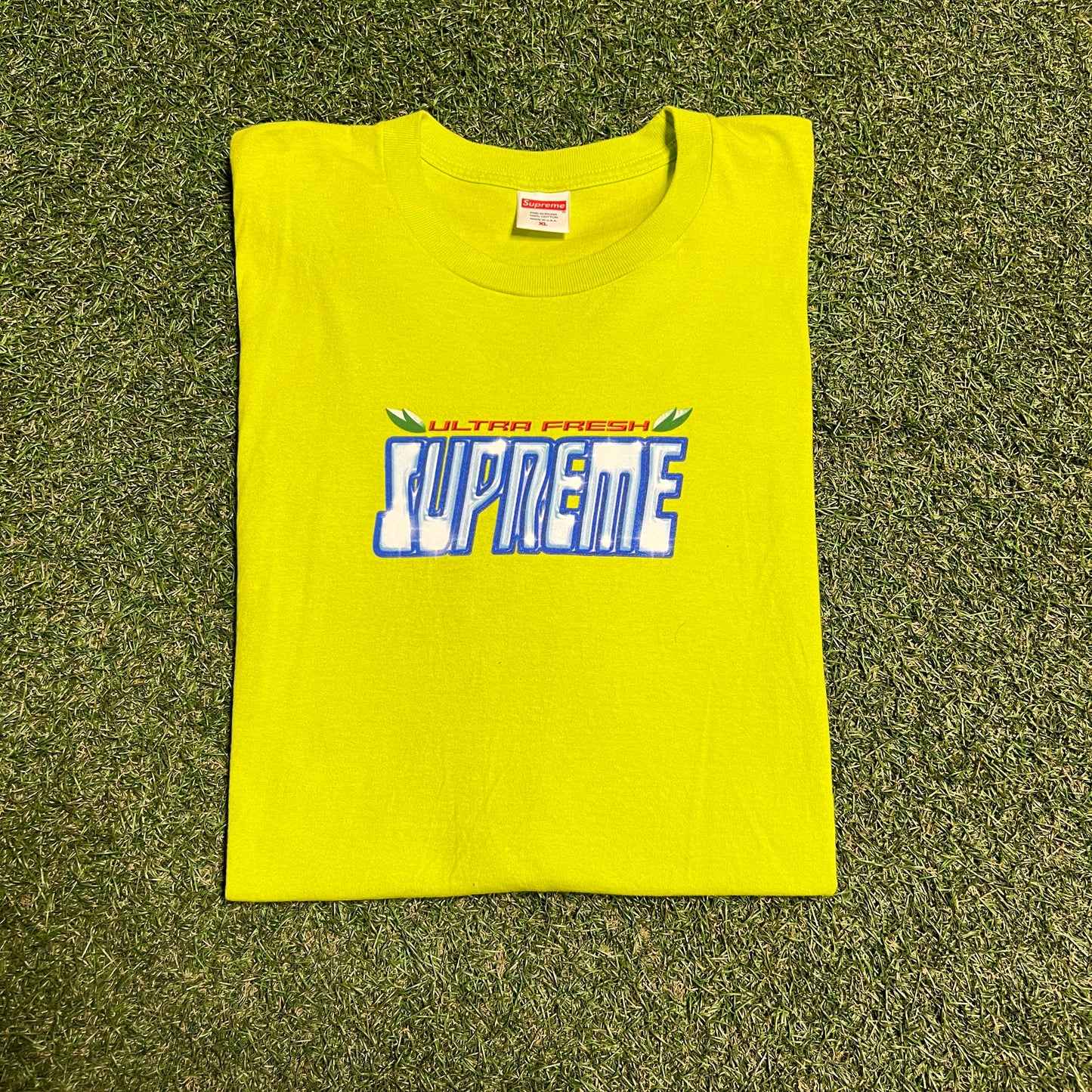 Supreme Ultra Fresh Lime Green Tee Size XL USED x13229