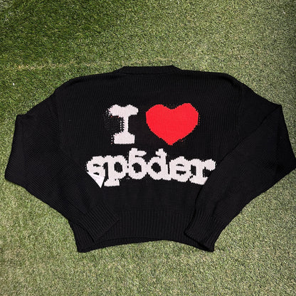 Sp5der I Heart Souvenir Sweater Black Size XL NEW x12343