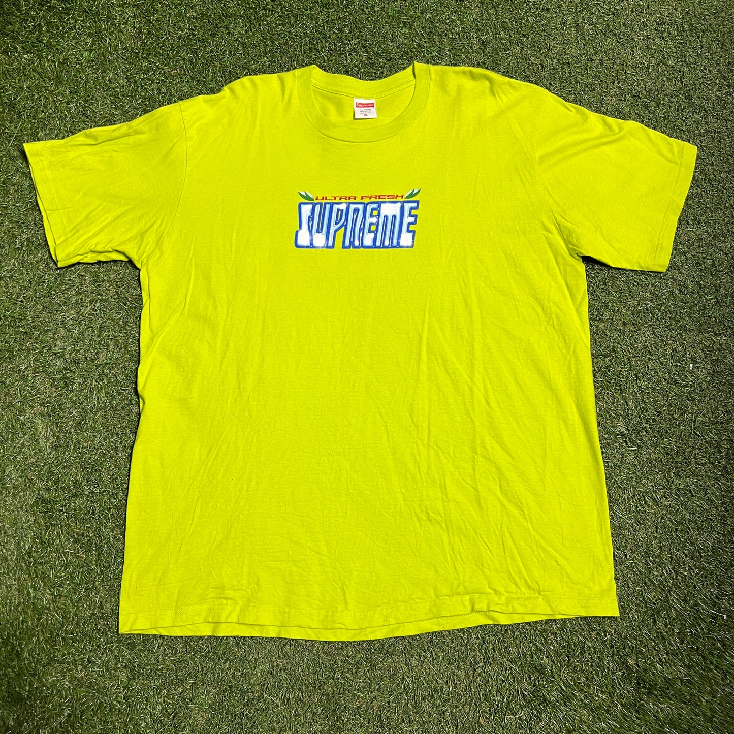 Supreme Ultra Fresh Lime Green Tee Size XL USED x13229