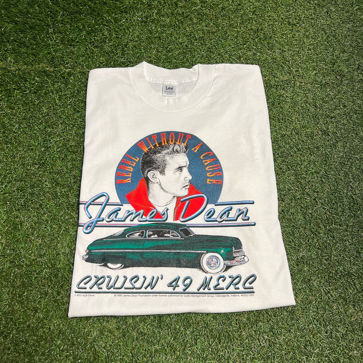 1990 James Dean Rebel Without a Cause White Tee Size XL USED v13977