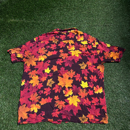 Palace allover print leaves button down Size XL USED x11475