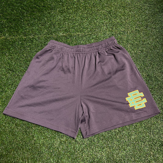 Eric Emanuel muave shorts, green logo Size XL NEW x11469