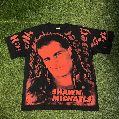 1995 Shawn Michael Full Print WWF Tee Size XL USED v14025