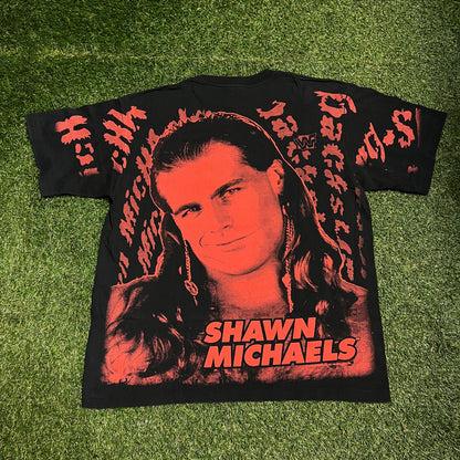 1995 Shawn Michael Full Print WWF Tee Size XL USED v14025