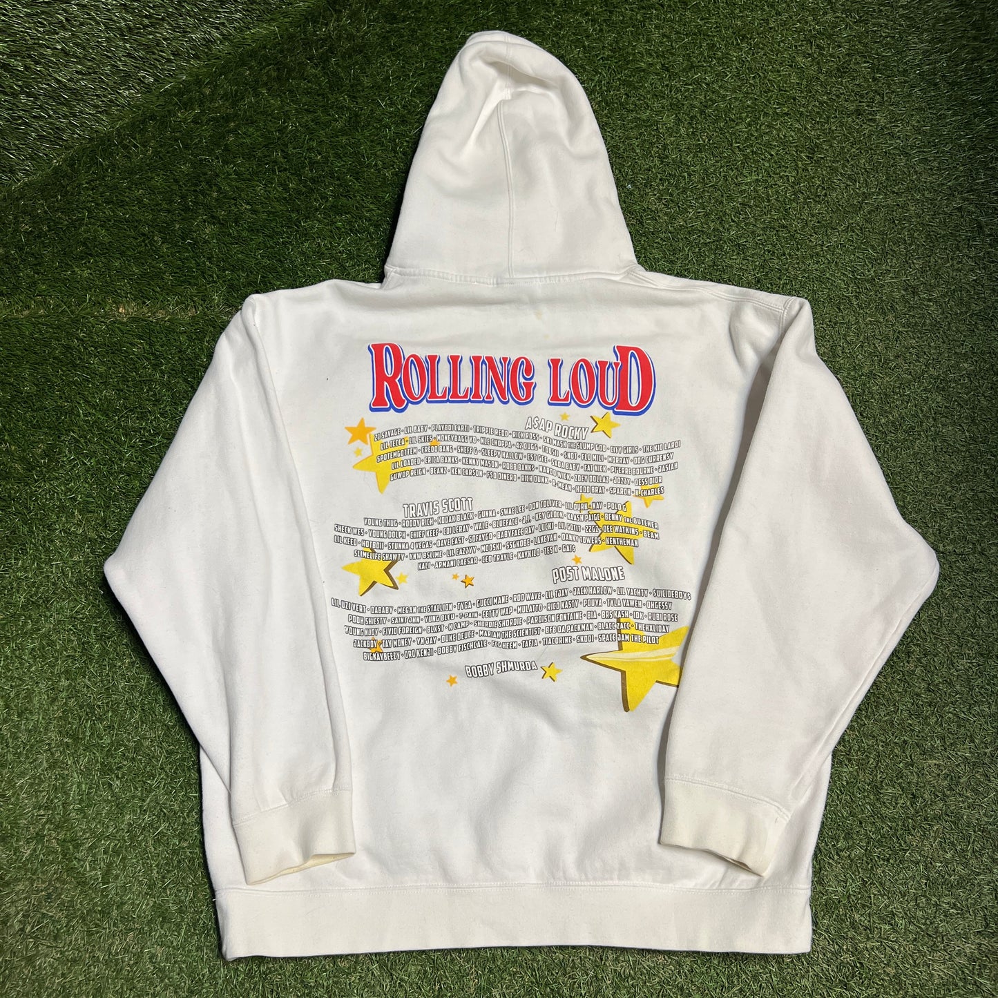 Revenge Rolling Loud 2021 Miami Team White Hoodie Size XL USED x12380