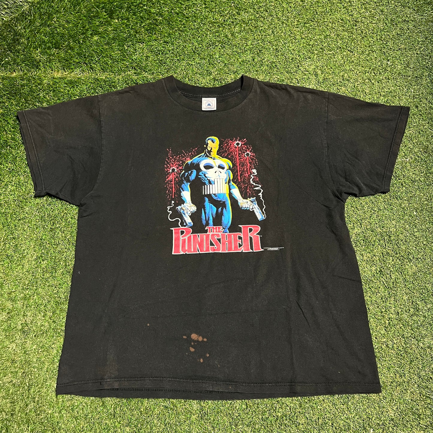 1989 The Punisher Marvel Delta Tag Black Tee Size XL USED v15817