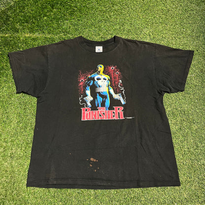 1989 The Punisher Marvel Delta Tag Black Tee Size XL USED v15817