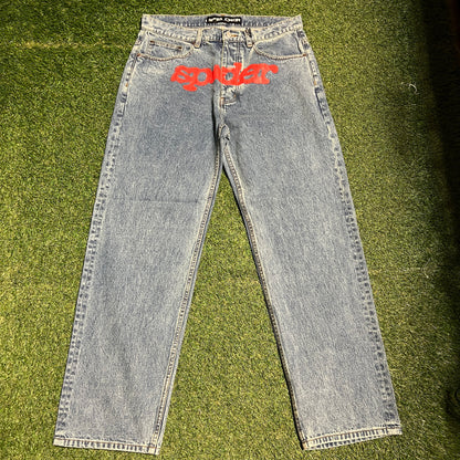 Sp5der Light Wash V3 Indigo Denim Size 36 NEW x12349