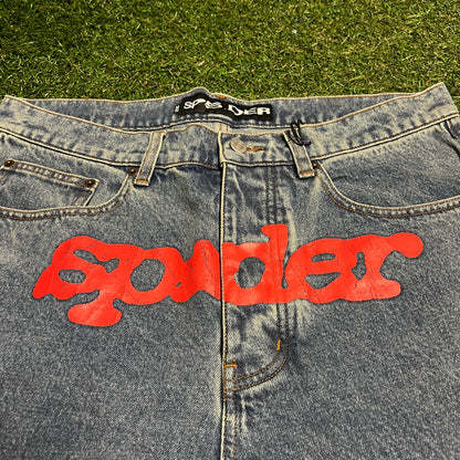 Sp5der Light Wash V3 Indigo Denim Size 36 NEW x12349