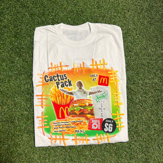 Travis Scott Mcdonalds Cactus Pack White Tee Size Medium NEW x11486