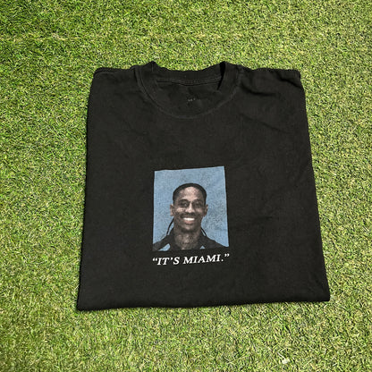 Cactus Jack "It's Miami" Black Portrait Tee Size Medium USED x13253