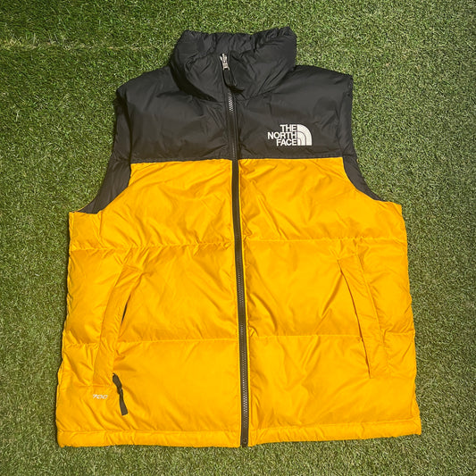 North Face 700 Series Yellow Puffy Vest Size Medium USED v13999