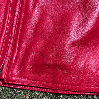 Wilsons Leather Chase Budwesier #8 Red Leather Jacket Size XL USED v15809