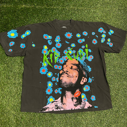 Kid Cudi Flower Full Print Black Tee Size XL NEW x11534