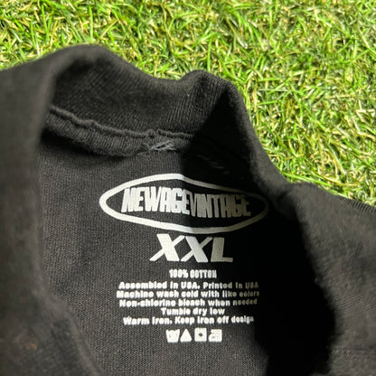 Aaliyah Rap Style Newage Print Black Tee Size XXL USED v15824