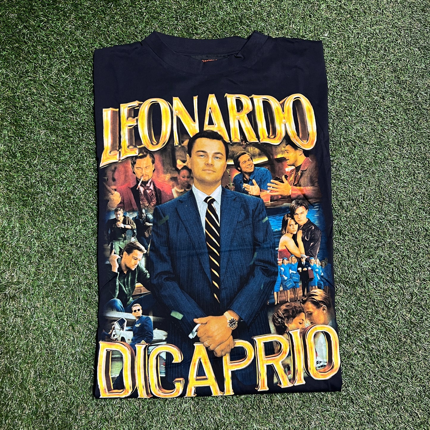 Marino Morwood Leonardo DiCaprio Rap Style Black Tee Size XXL NEW x11533