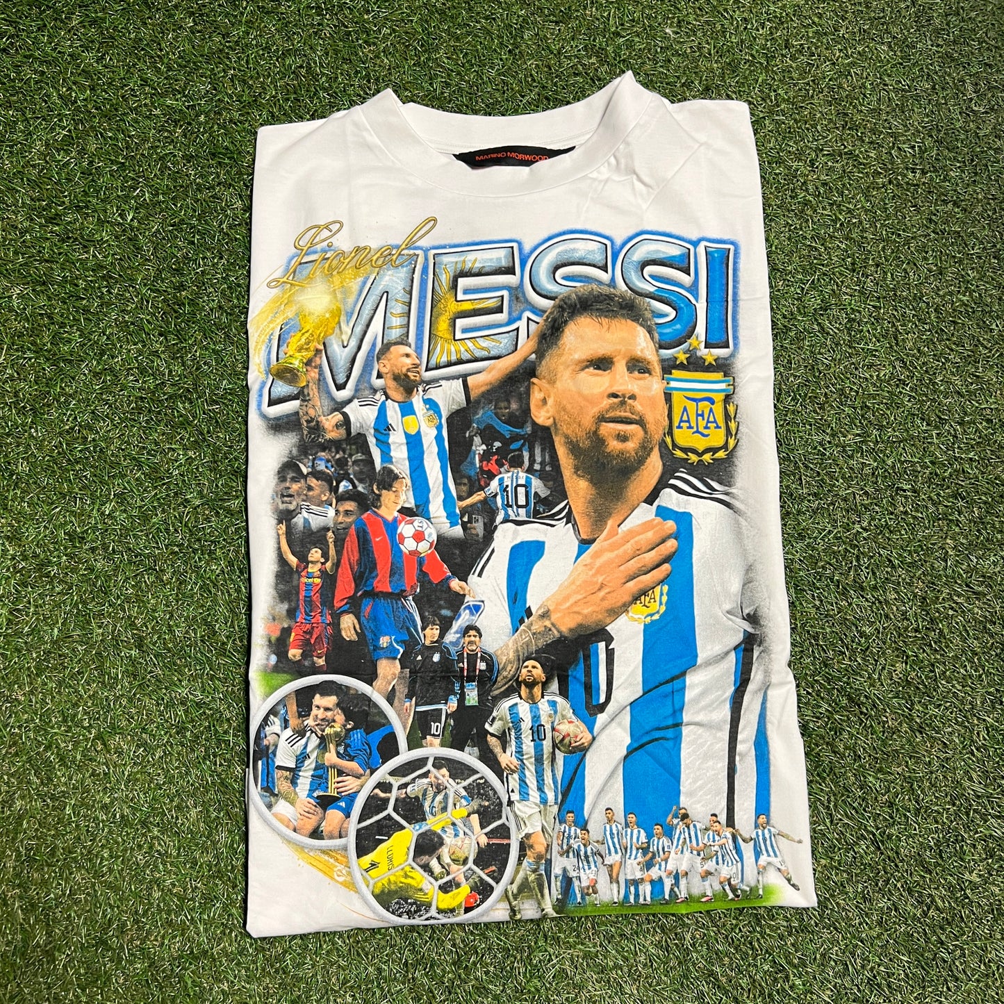 Marino Morwood Messi Rap Style White Tee Size XXL NEW x11531