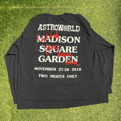 Travis Scott Astro World I Heart NY Skeleton Black Longsleeve Size XXL USED x11522