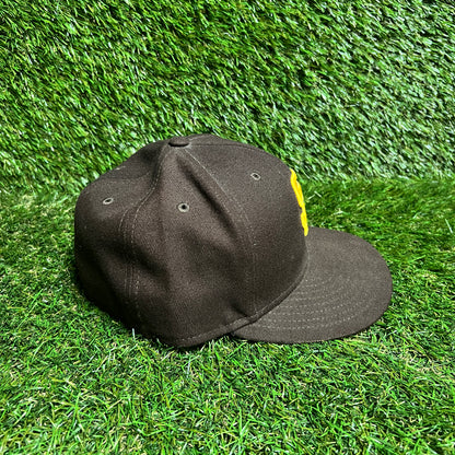 New Era San Deigo Padres Brown Hat Size 7 1/8 USED v15829
