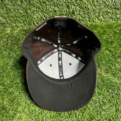 New Era San Deigo Padres Brown Hat Size 7 1/8 USED v15829
