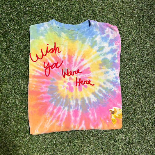 Travis Scott Astro World Wish You Were Here Tie Dye Longsleeve Size Medium USED x11513