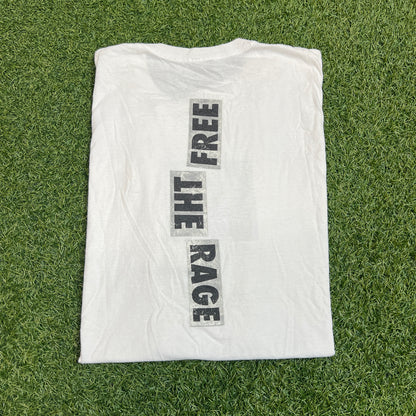 Travis Scott Free The Rage Prison Photo White Tee Size XXL USED x11510