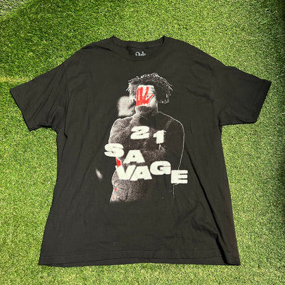 21 Savage IAAB 2023 Tour Black Tee Size XL USED x13274