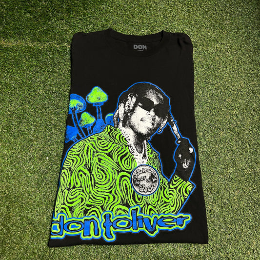 Don Toliver Mushroom Trip Black Tee Size XL USED x13275