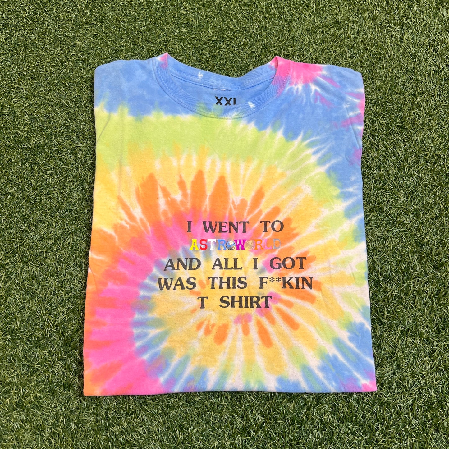 Travis Scott Astro World I Went and Got This Shirt Tie Dye Tee Size XXL USED x11499