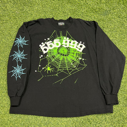 Sp5der Juice Wrld OG Web Black Longsleeve Size XL USED x12398