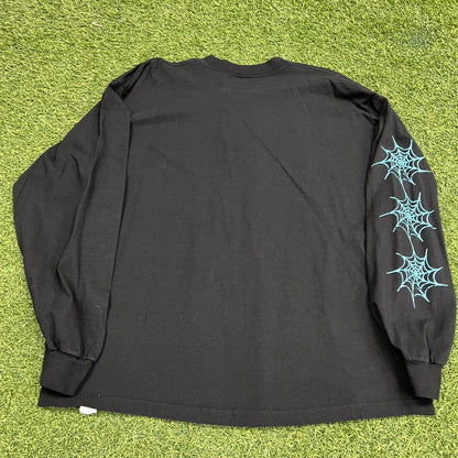 Sp5der Juice Wrld OG Web Black Longsleeve Size XL USED x12398