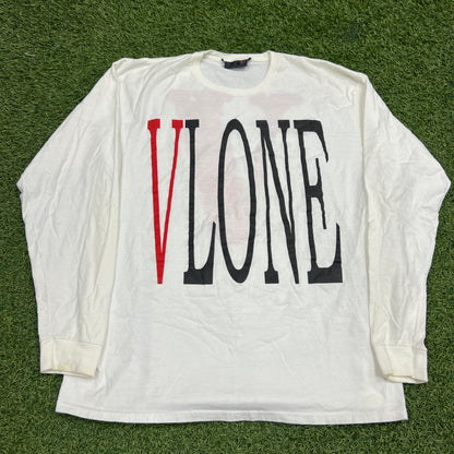 Vlone Reversible Classic Logo White Longsleeve Size XXL USED x12409