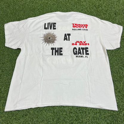 Travis Scott Rolling Loud 2021 Miami Portal To Our World White Tee Size XL USED x11506