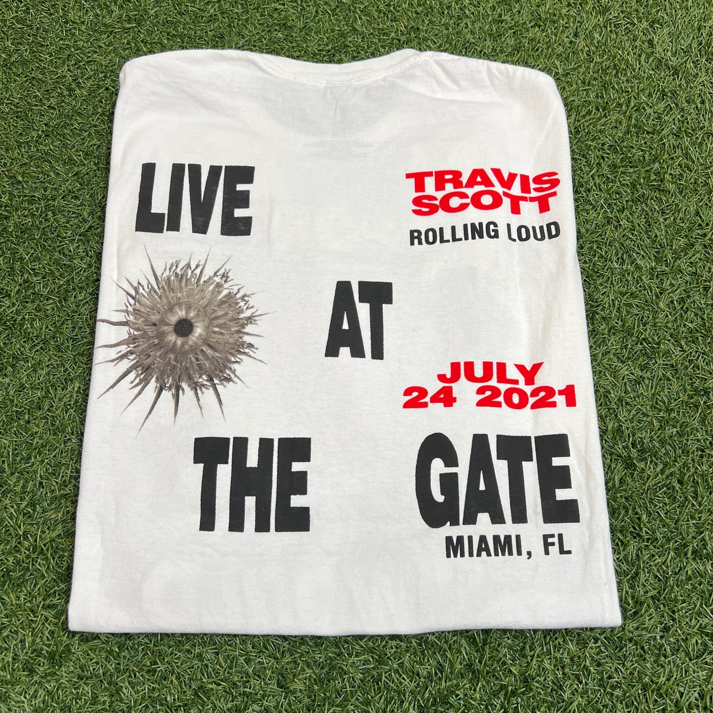 Travis Scott Rolling Loud 2021 Miami Portal To Our World White Tee Size XL USED x11506