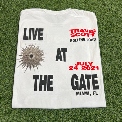 Travis Scott Rolling Loud 2021 Miami Portal To Our World White Tee Size XL USED x11506