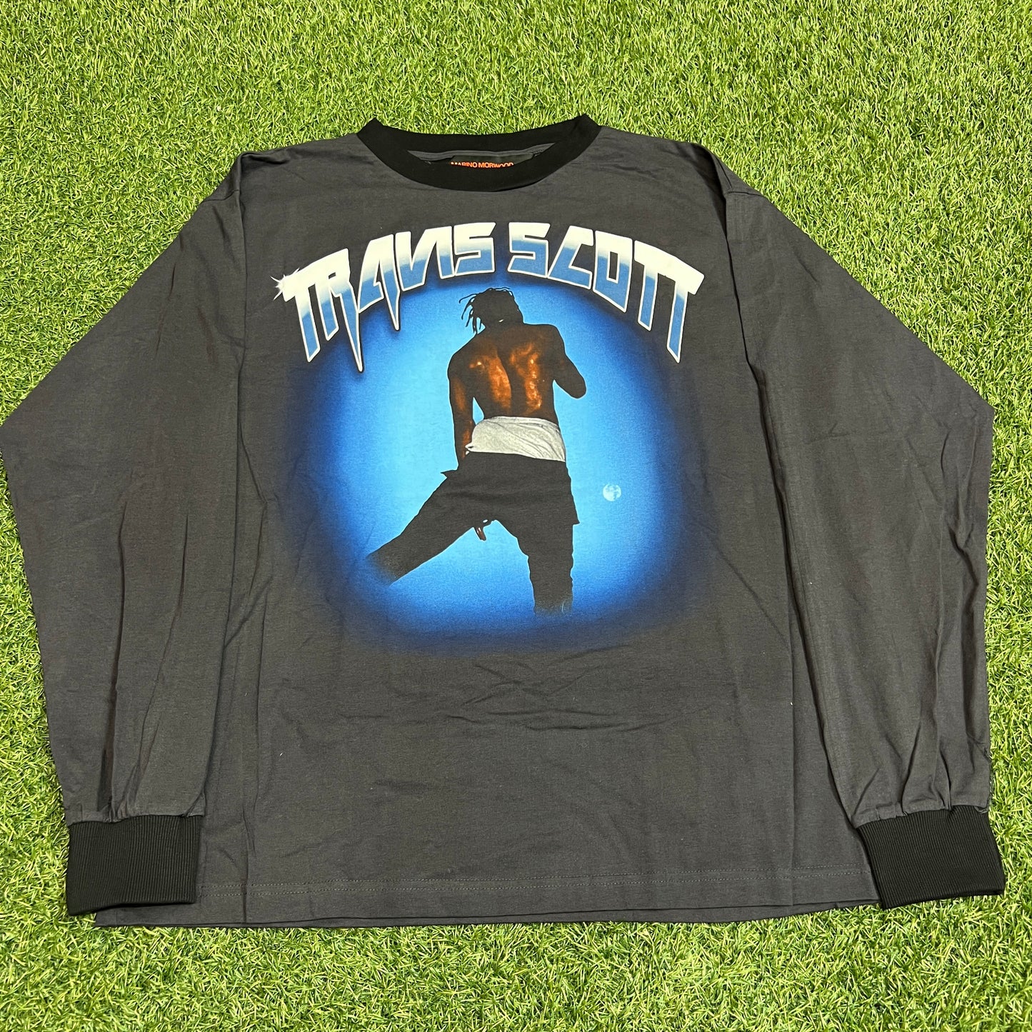 Travis Scott Marino Morwood Rap Style Black Longsleeve Size XXL USED x11507