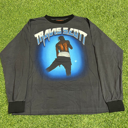 Travis Scott Marino Morwood Rap Style Black Longsleeve Size XXL USED x11507