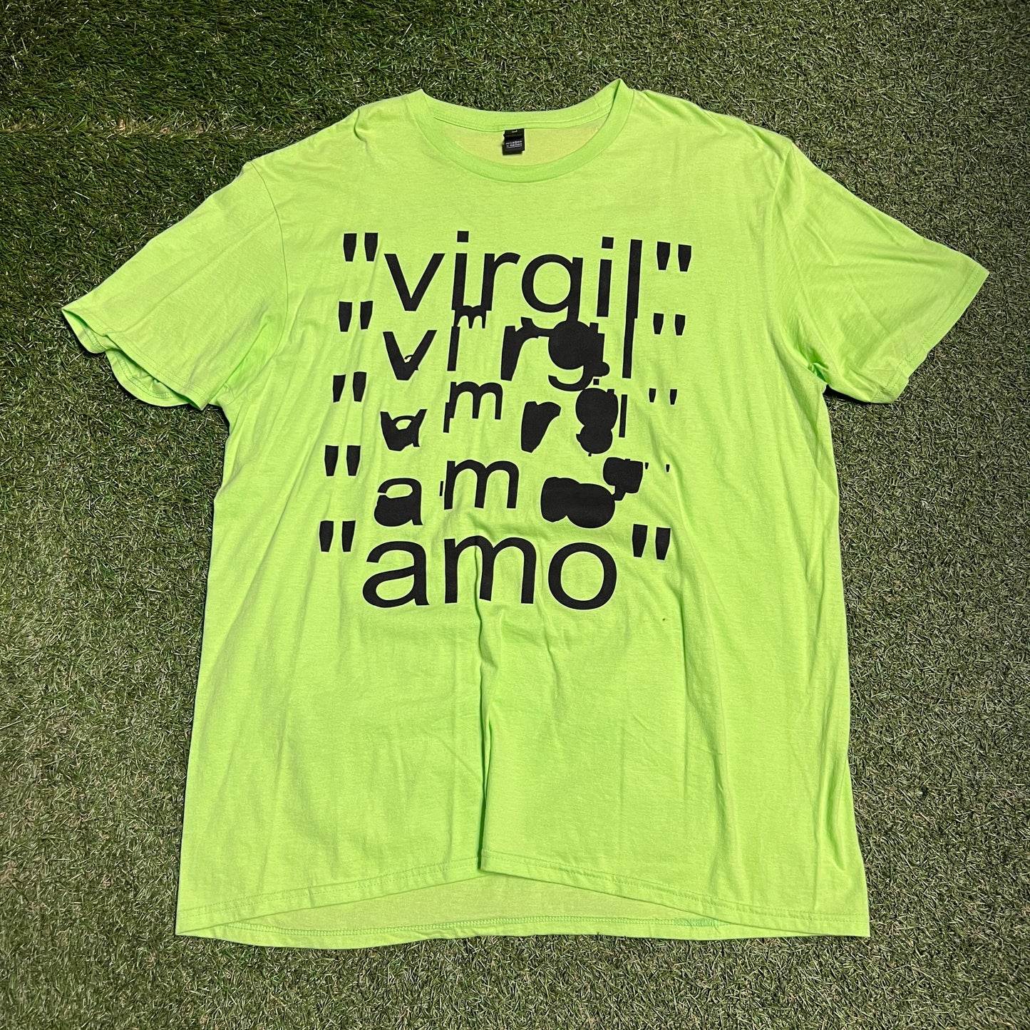 Virgil Abloh Figure of Speech Green Tee Size XL USED x12406