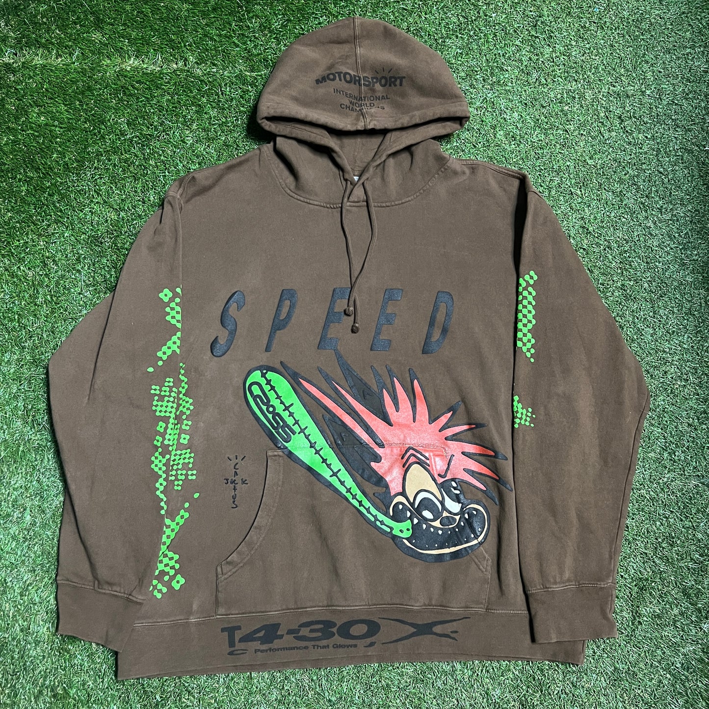 Travis Scott Cactus Jack Speed Hoodie brown Size XXL USED x11464