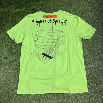 Virgil Abloh Figure of Speech Green Tee Size XL USED x12406