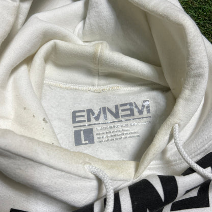 2018 Eminem Euro Tour White Hoodie Size Large USED v5226