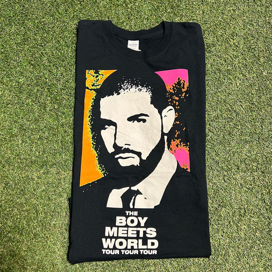 2017 Drake Boy Meets World Tour Black Tee Size Large USED x2092