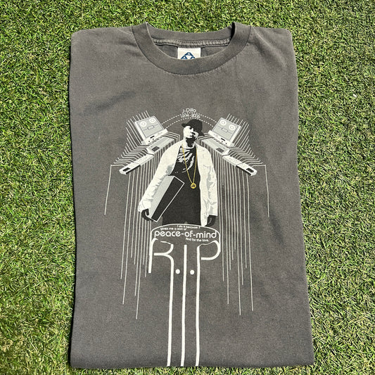 2006 J Dilla Peace of Mind RIP Grey Tee Size Medium USED v947