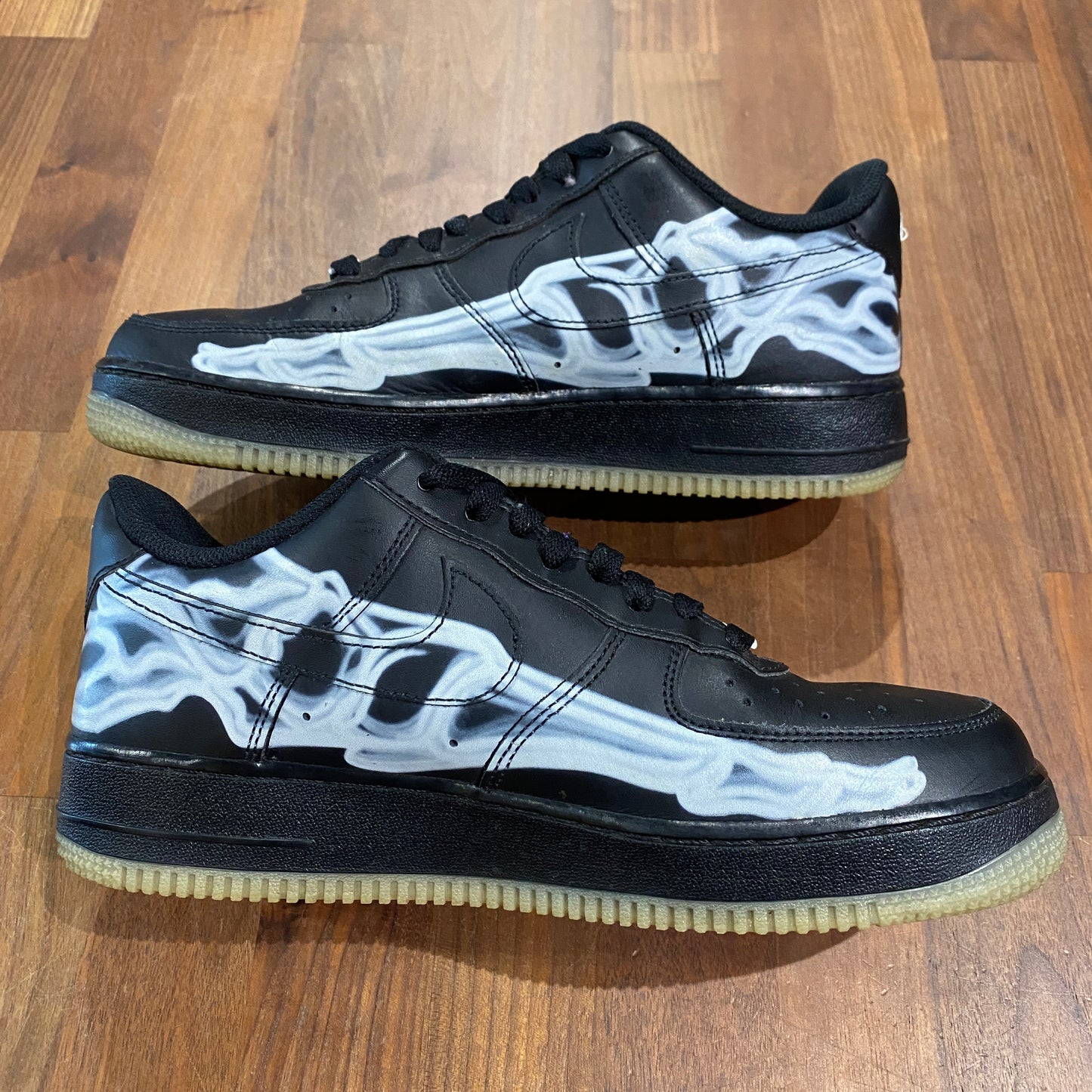 Nike Air Force One Skeleton Black Size 8 USED REPLACEMENT BOX s13820