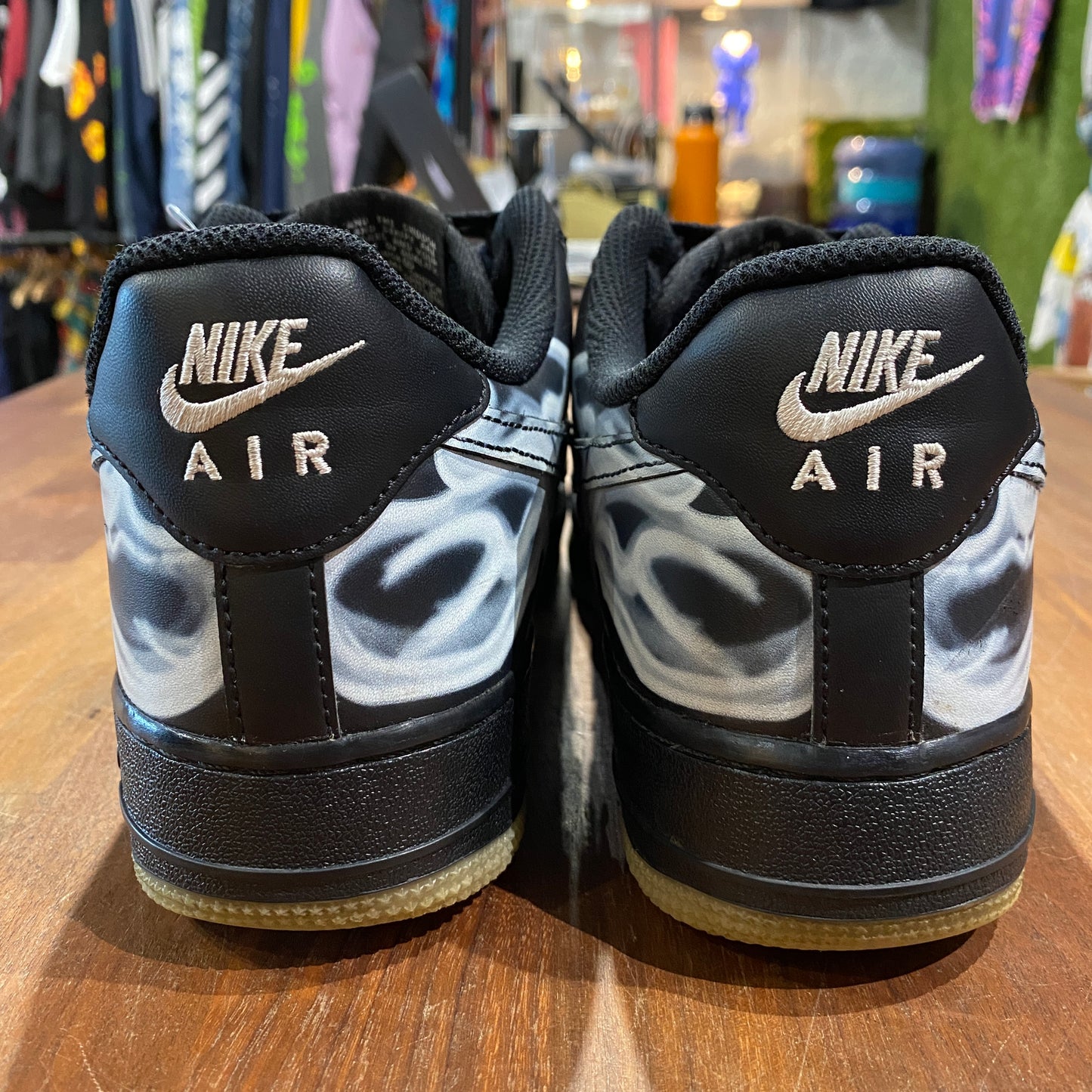 Nike Air Force One Skeleton Black Size 8 USED REPLACEMENT BOX s13820