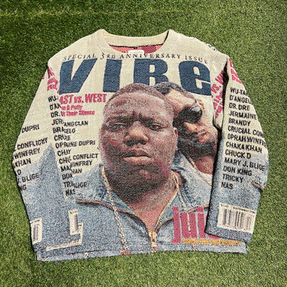 Marty Vintage Goods AOP Biggie Knit Crewneck Size Large USED v14055